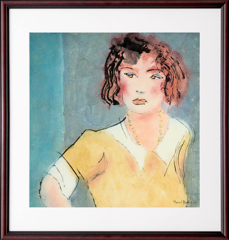 Original Expressionism Women Painting by Marcel Garbi