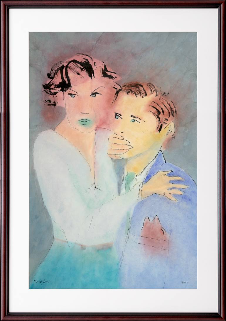 Original Expressionism Love Painting by Marcel Garbi