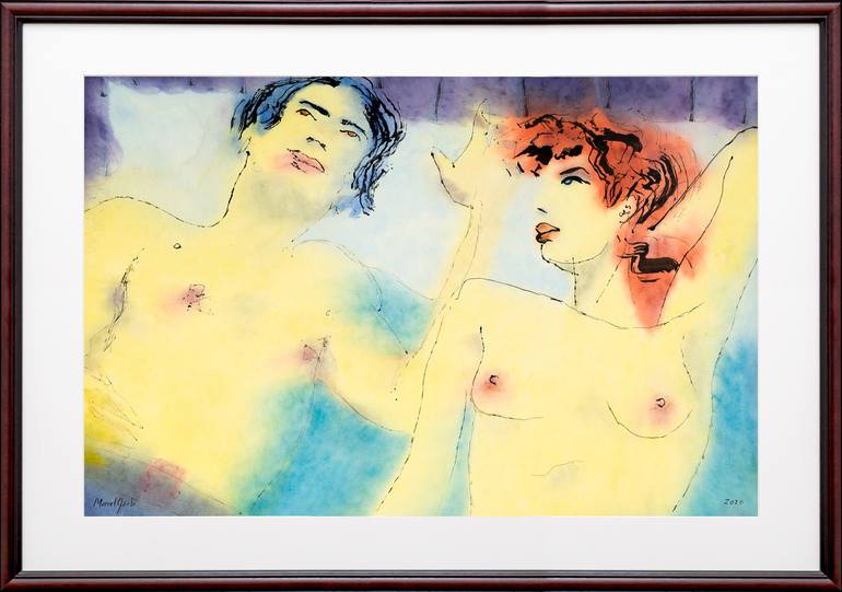 Original Minimalism Nude Painting by Marcel Garbi