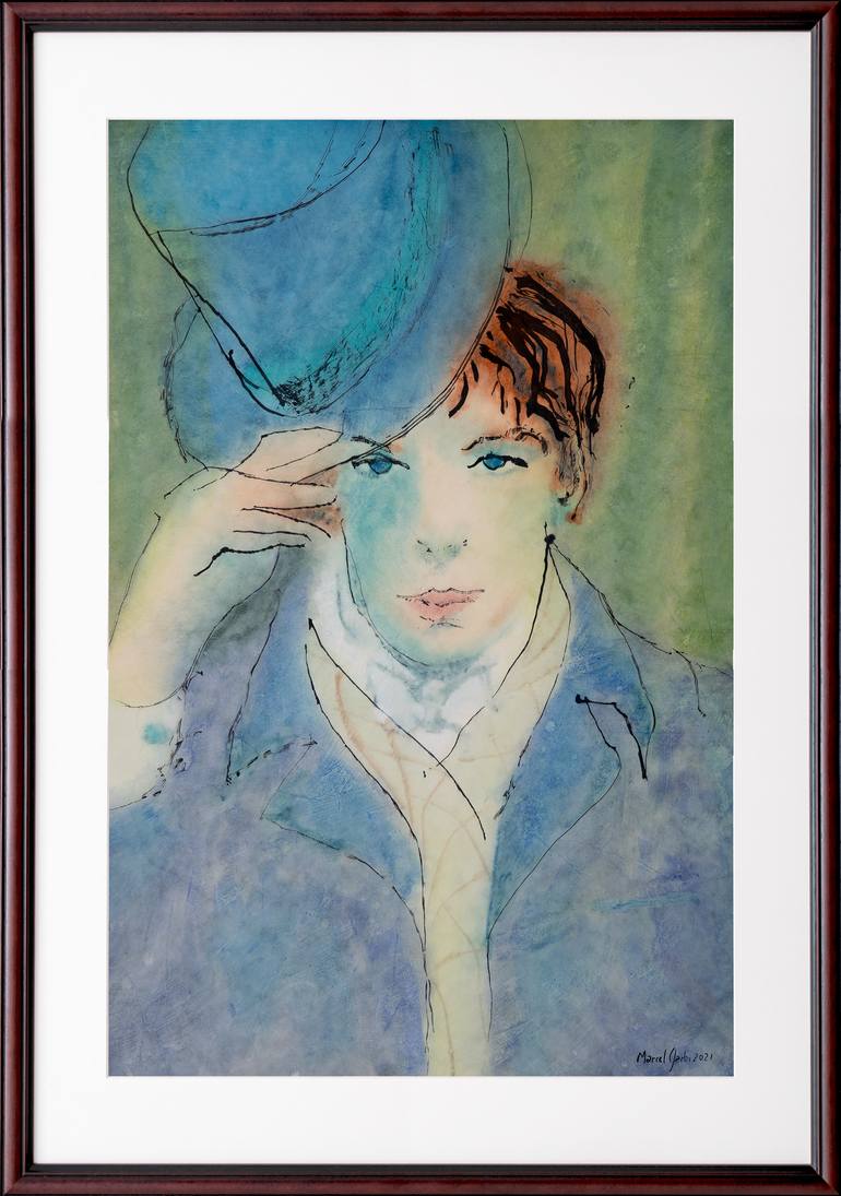 Original Expressionism Men Painting by Marcel Garbi
