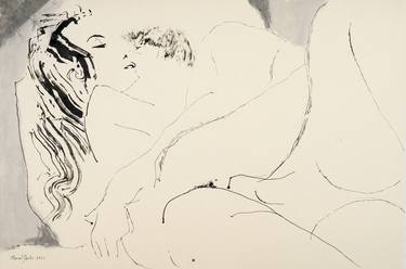 Original Minimalism Nude Drawings by Marcel Garbi