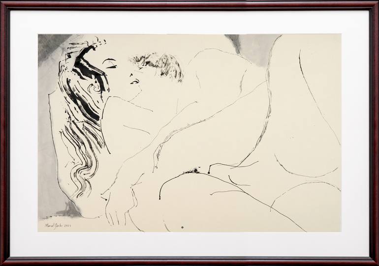 Original Expressionism Nude Drawing by Marcel Garbi