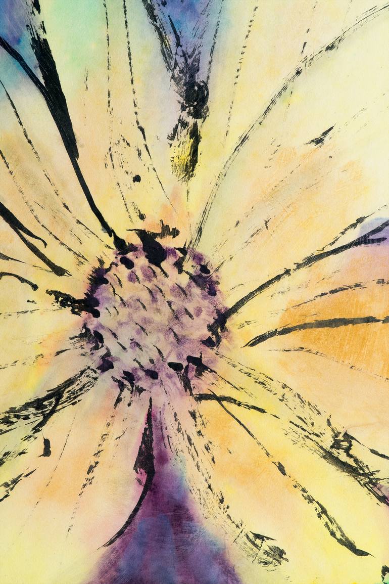 Original Expressionism Floral Painting by Marcel Garbi