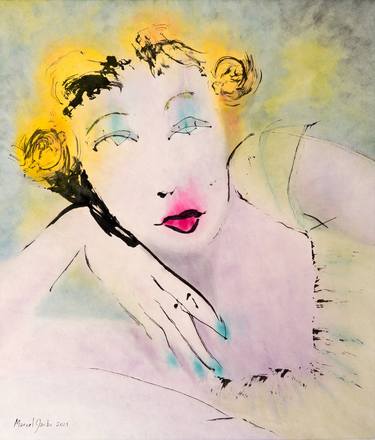 Original Expressionism Women Paintings by Marcel Garbi