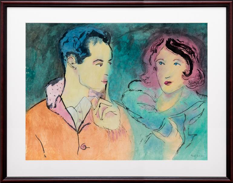 Original Expressionism Love Painting by Marcel Garbi