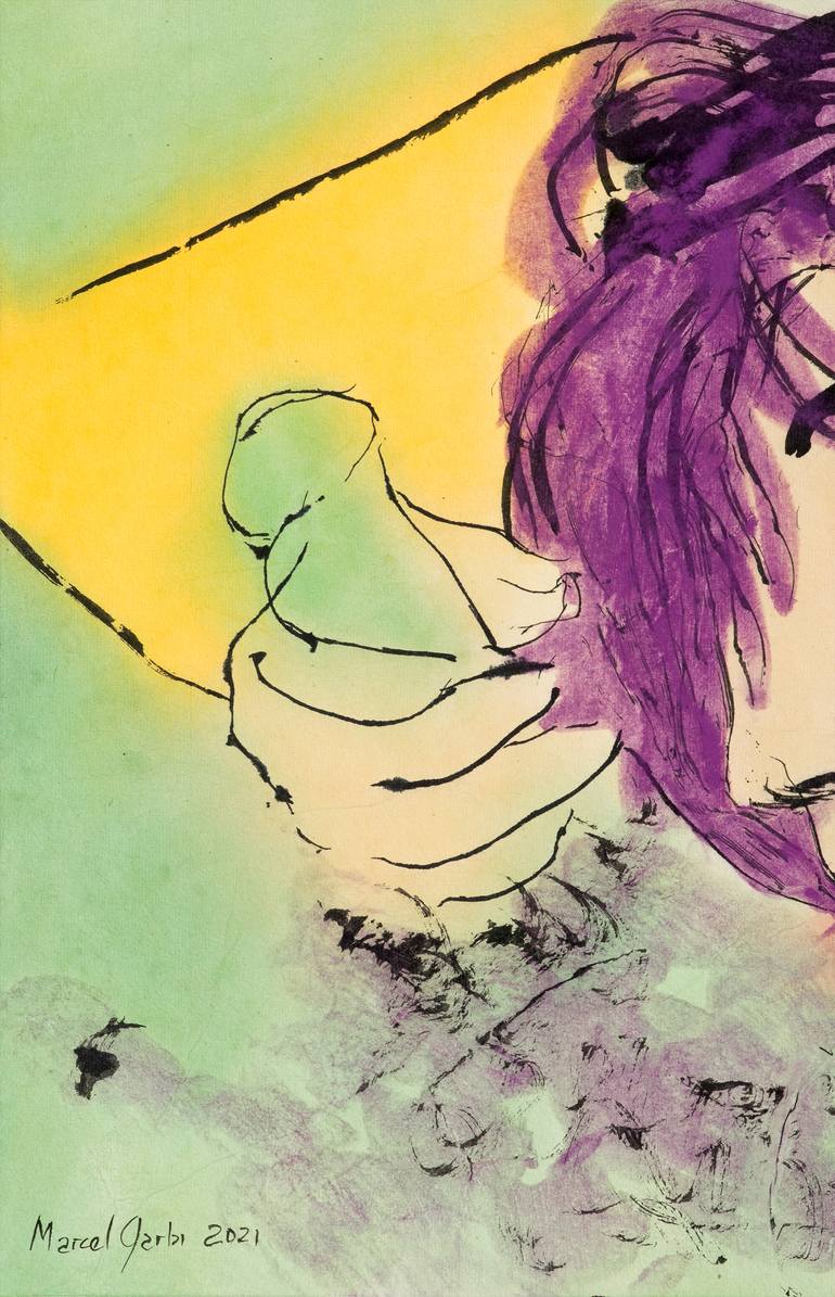 Original Expressionism Erotic Painting by Marcel Garbi