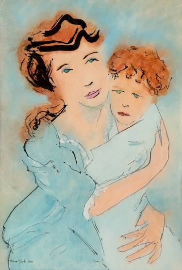 Original Figurative Family Paintings by Marcel Garbi