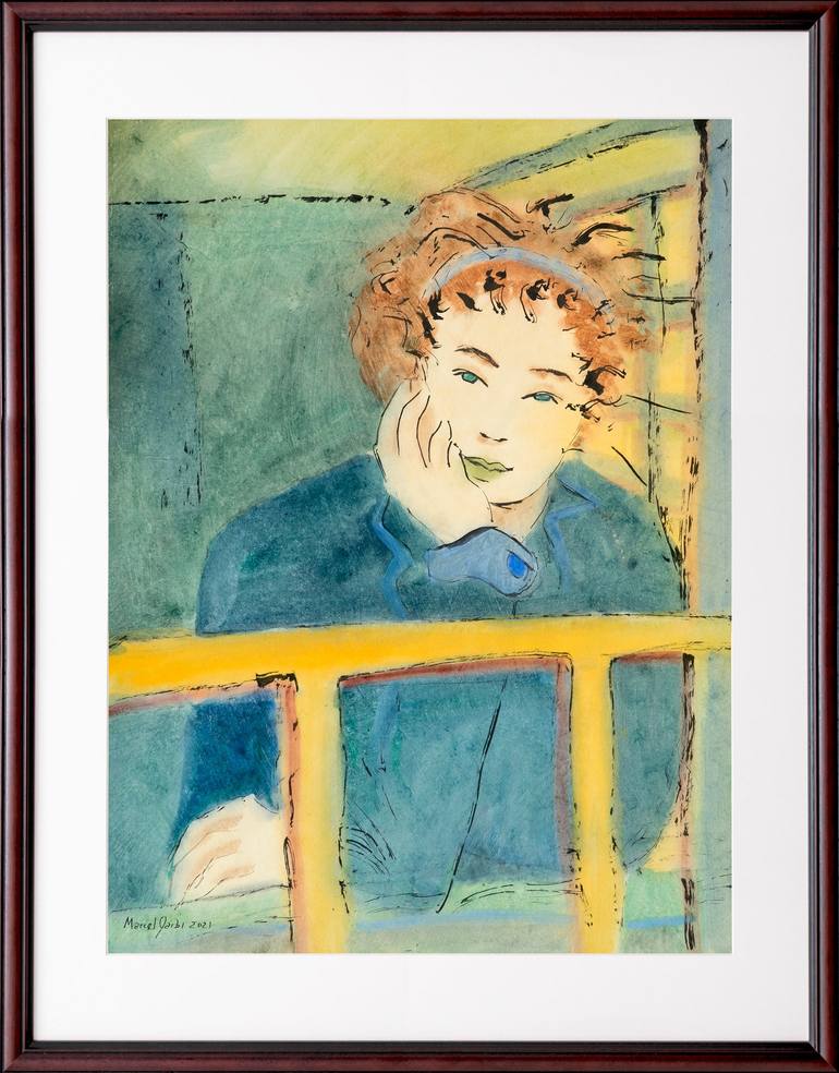 Original Expressionism Women Painting by Marcel Garbi