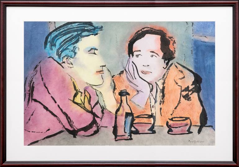 Original Expressionism Men Painting by Marcel Garbi