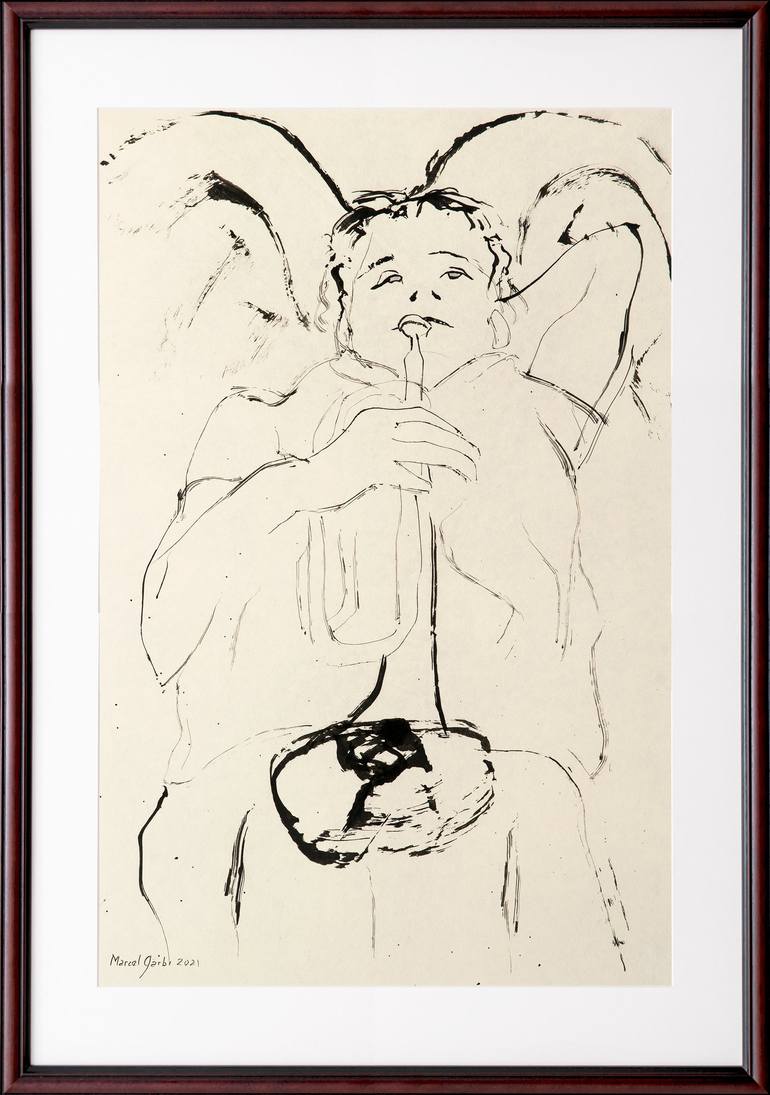 Original Expressionism Religion Drawing by Marcel Garbi