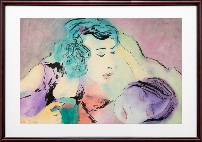 Original Expressionism People Painting by Marcel Garbi