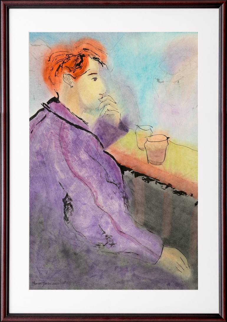 Original Expressionism Men Painting by Marcel Garbi