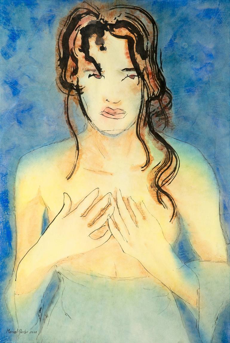 Original Expressionism Women Paintings by Marcel Garbi