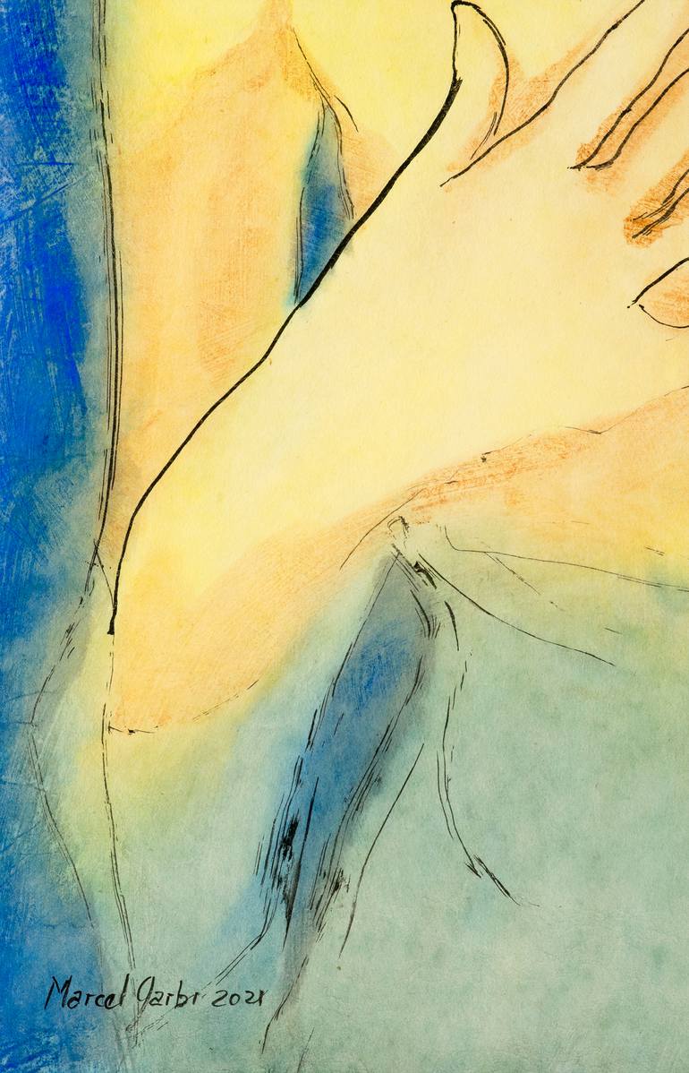 Original Expressionism Women Painting by Marcel Garbi