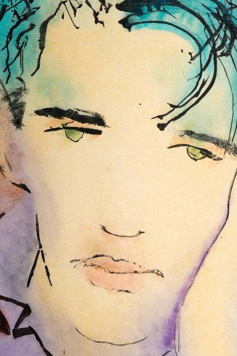 Original Expressionism Men Painting by Marcel Garbi