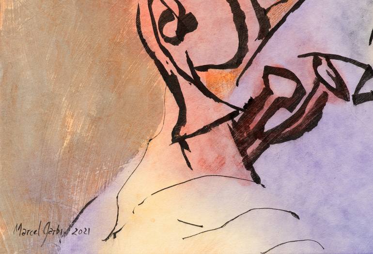 Original Expressionism Men Painting by Marcel Garbi