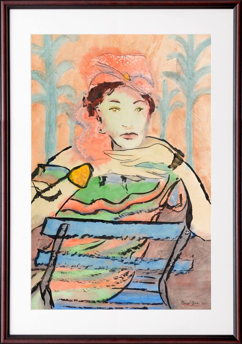 Original Expressionism Portrait Painting by Marcel Garbi