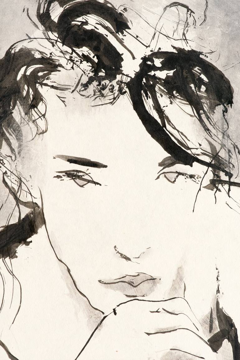 Original Figurative Women Drawing by Marcel Garbi