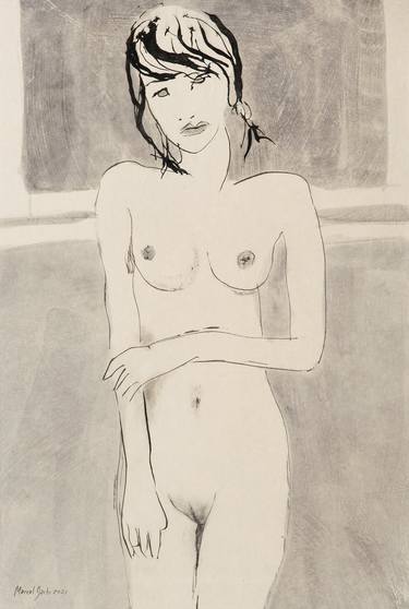 Original Figurative Nude Drawings by Marcel Garbi