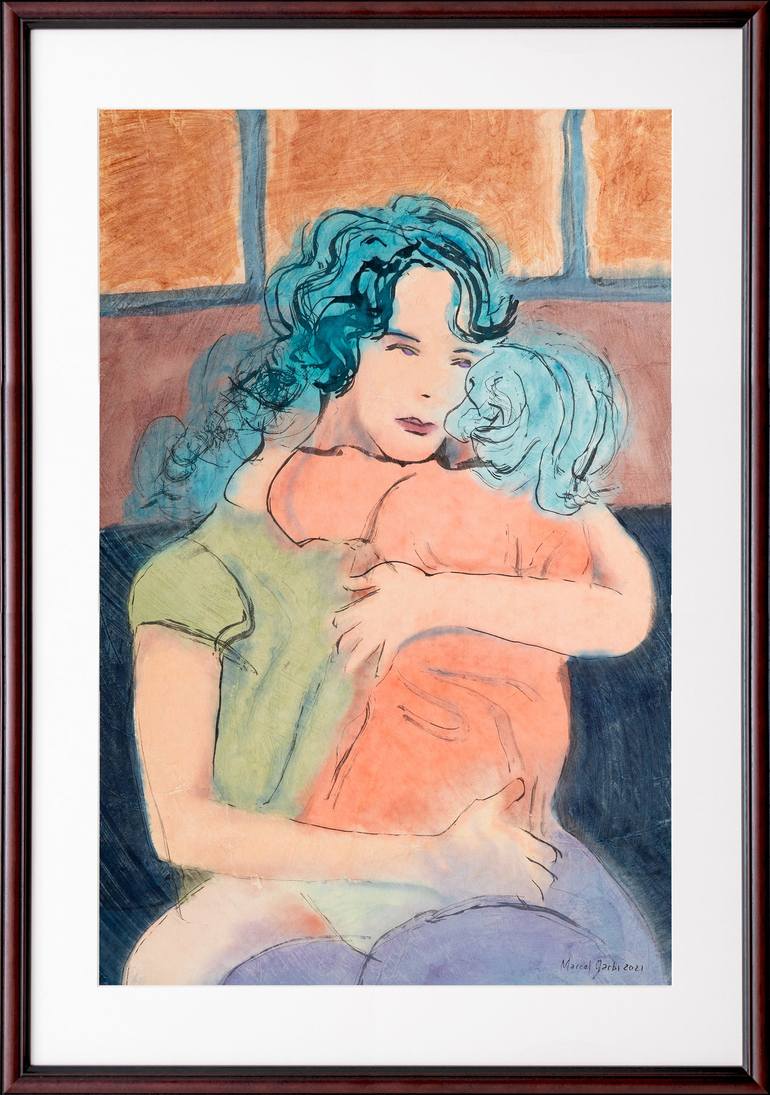 Original Figurative Family Painting by Marcel Garbi