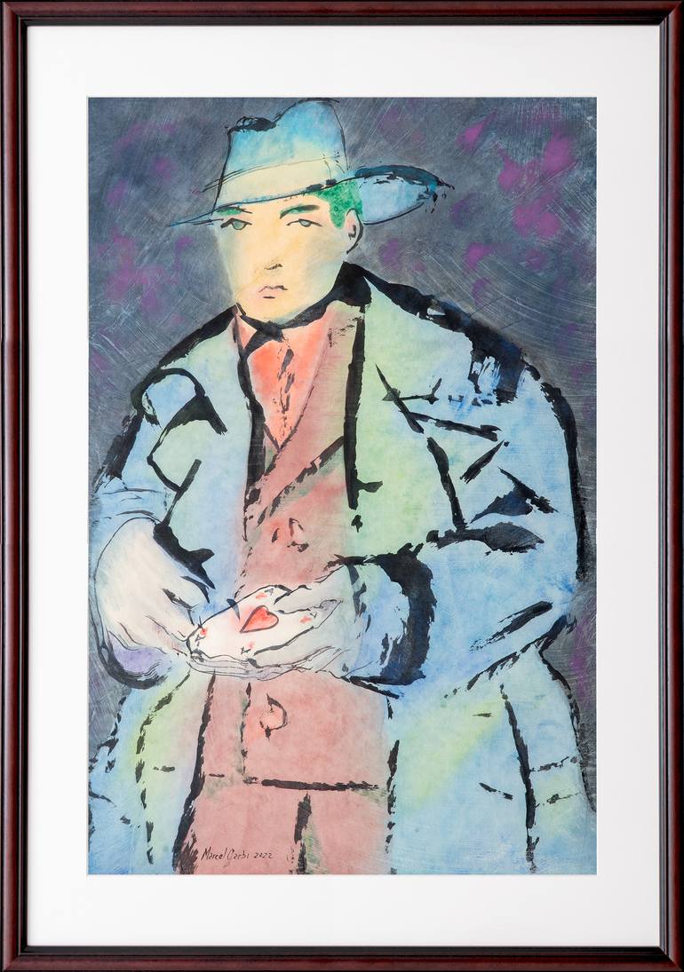 Original Expressionism Men Painting by Marcel Garbi