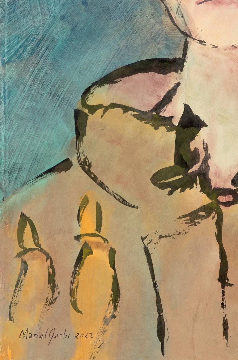 Original Expressionism Religion Painting by Marcel Garbi