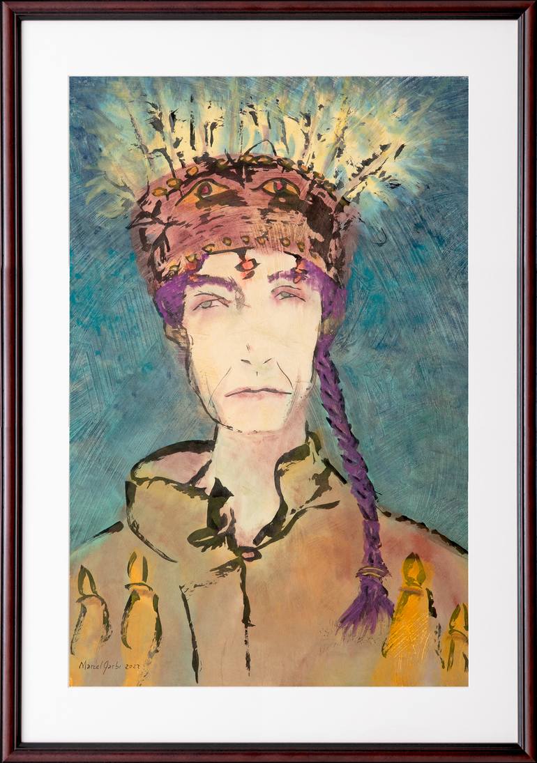 Original Expressionism Religion Painting by Marcel Garbi