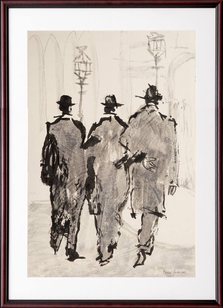 Original Figurative Men Drawing by Marcel Garbi