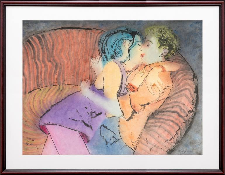 Original Figurative Love Painting by Marcel Garbi