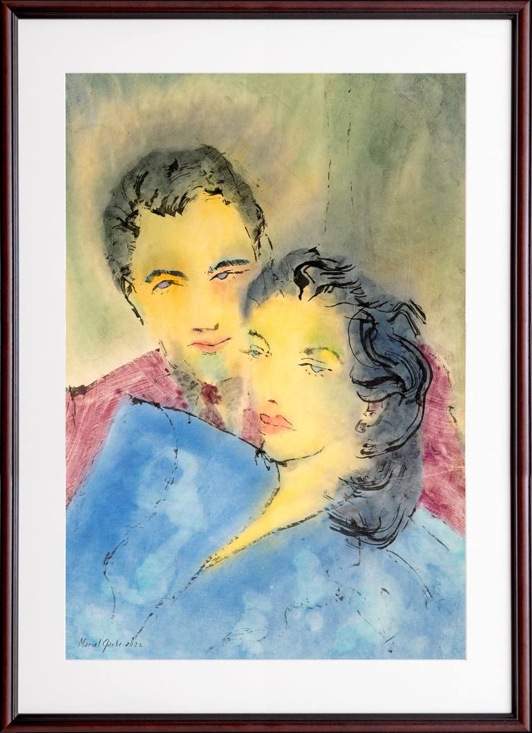 Original Figurative Love Painting by Marcel Garbi