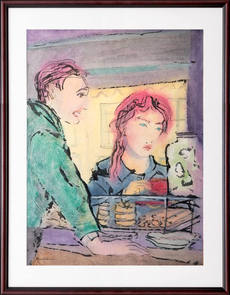 Original People Painting by Marcel Garbi