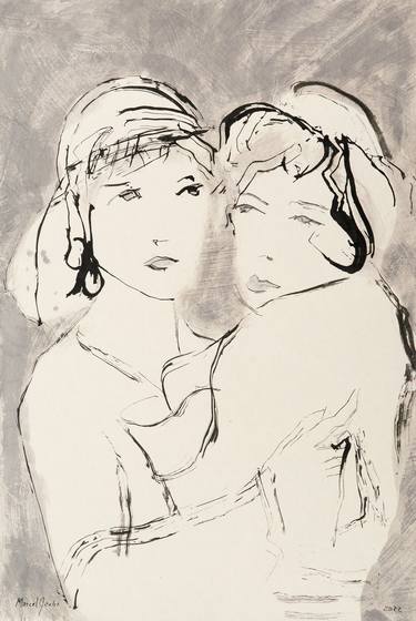 Original Figurative Women Drawings by Marcel Garbi