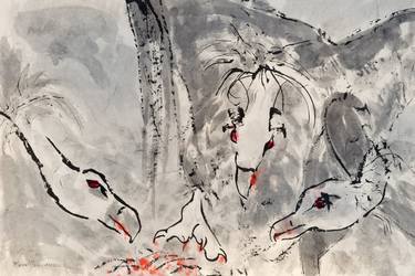 Original Expressionism Animal Drawings by Marcel Garbi