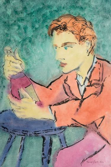 Original Figurative Men Paintings by Marcel Garbi