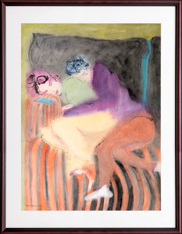 Original Expressionism Love Painting by Marcel Garbi