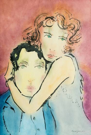 Original Figurative Love Paintings by Marcel Garbi