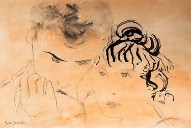 Original Figurative Love Drawings by Marcel Garbi