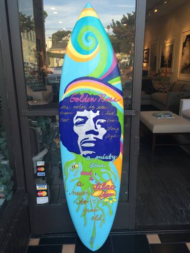 Jimi Hendrix Surfboard- Golden Rose... thumb