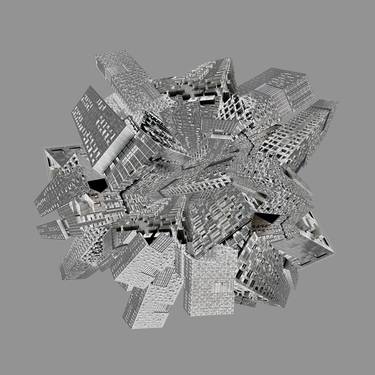 ‘Architectural Flora 2A’ in silver bw, small size edition - Limited Edition 1 of 9 thumb