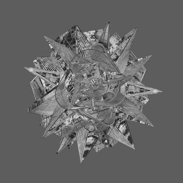 ‘Architectural Flora 2D’ in silver bw, medium size edition - Limited Edition 1 of 6 thumb
