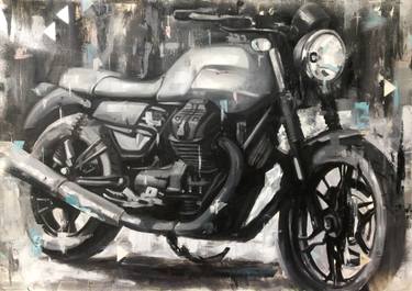 Original Expressionism Motorcycle Paintings by Mikhail I  Nastasja Mishinskiy