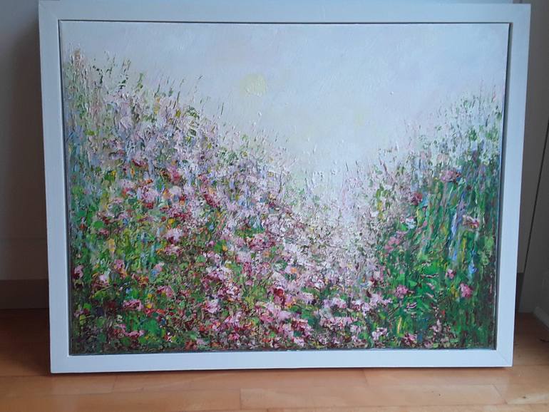 Original Abstract Expressionism Floral Painting by Therese O'Keeffe