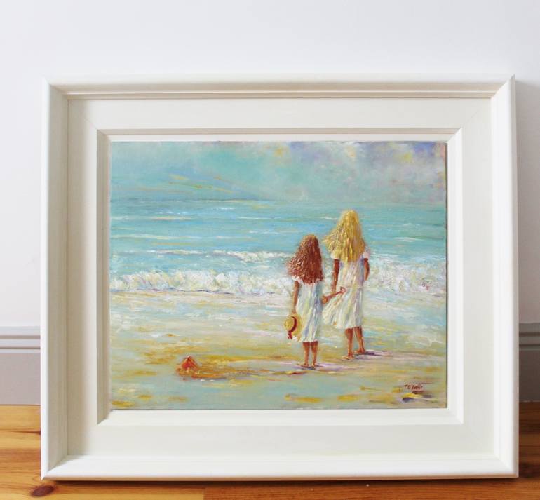 Original Impressionism Beach Painting by Therese O'Keeffe