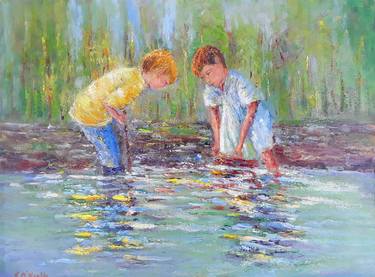 Original Impressionism Children Paintings by Therese O'Keeffe