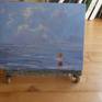 Always inspired by the sea and the waves I sometimes go back to the sea to paint as I live on the Atlantic sea coast its always changing. I painted this in oil with different shades of blue and to give the dreamy effect. This is painted on board and needs to be framed.