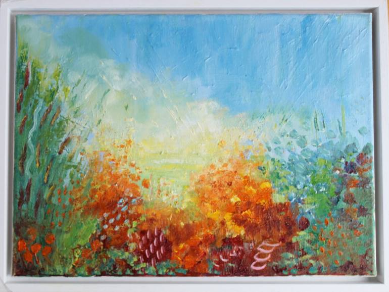 Original Abstract Expressionism Floral Painting by Therese O'Keeffe