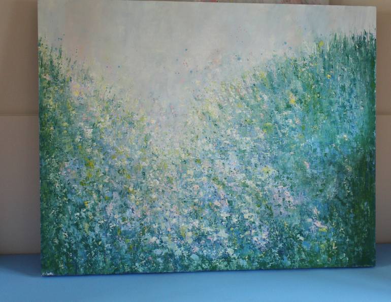 Original Abstract Floral Painting by Therese O'Keeffe