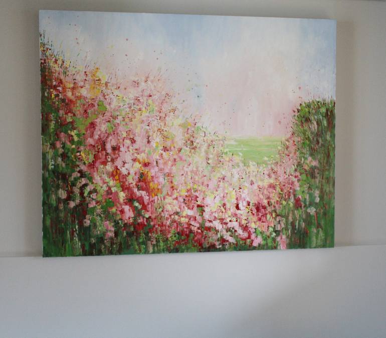 Original Abstract Floral Painting by Therese O'Keeffe