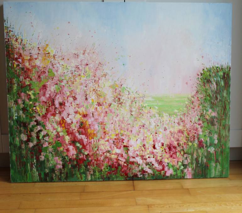 Original Abstract Floral Painting by Therese O'Keeffe