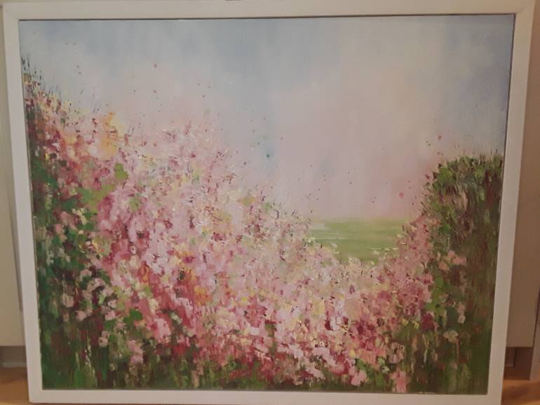 Original Abstract Floral Painting by Therese O'Keeffe